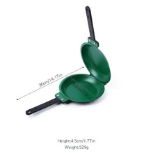 Foldable Breakfast Pancake Frying Pan, Green - Dark Green - View 3