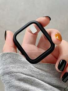 1入組黑色手錶殼帶玻璃適用於Apple Watch在尺寸49mm,45mm,44MM,42mm,41mm,40mm,和38mm - 黑色 - 查看 2