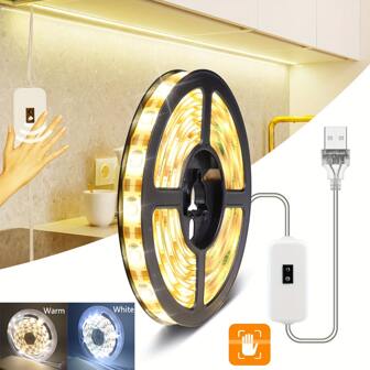 1 pieza impermeable IP65 1-5M gabinete de luz de barrido manual kit de iluminación LED, control de interruptor sin contacto, cocina, garaje, oficina, escritorio debajo del mostrador luz cálida luz blanca opcional