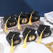 24 Pieces Graduation Candy Boxes Cap Gift Box Graduation Party Favors Graduation For Graduation Centerpieces Graduation Party Decorations 2023 Graduation Box Candy Boxes Favor- Black - Black - View 1