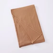 1pc Convenient Jersey Hijab In Solid Color, Sweat-absorbent Headscarf For Women - Camel - View 2