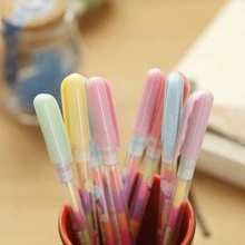 Set de 6 piezas de artículos de papelería de colores tipo caramelo coreanos que incluye 6 colores de bolígrafos de acuarela, de vuelta a la escuela