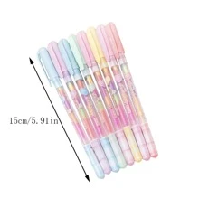 Set de 6 piezas de artículos de papelería de colores tipo caramelo coreanos que incluye 6 colores de bolígrafos de acuarela, de vuelta a la escuela