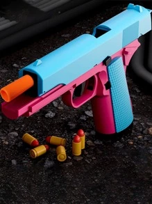 1 Unit Soft Bullet Toy Full Auto Return Cartridge Toy Gun With 6 Cartridges, 20 Soft Bullets For Children's Outdoor Interactive Entertainment Toy - Pink - View 4