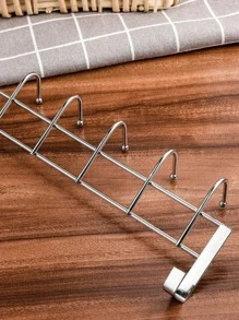 Suporte Cabide C/5 Ganchos De Ferro Organizador Multiuso - Prata - Visão 2