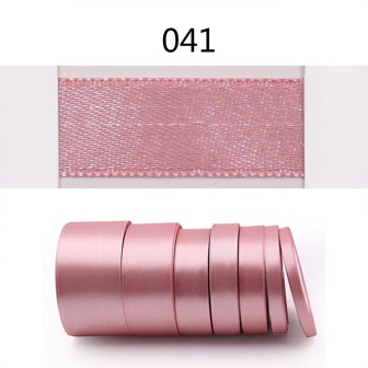 1Roll 25Yard/Lot Solid Color Satin Ribbon Fabric Silk Embellish Ribbon Perfect for Crafts, Hair Bows Gift Wrapping  For Each Festival (041 Flesh pink color)