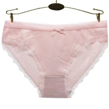 6pcs Mixed Color Women's Underwear, Anti-bacterial Lace Trimmed Bowknot Briefs, Solid Color Triangle Panties For Women - Multicolor - View 7