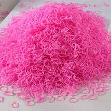 500pcs Girls' Mini Disposable Elastic Hair Ties Suitable For Daily Use - Pink - View 1
