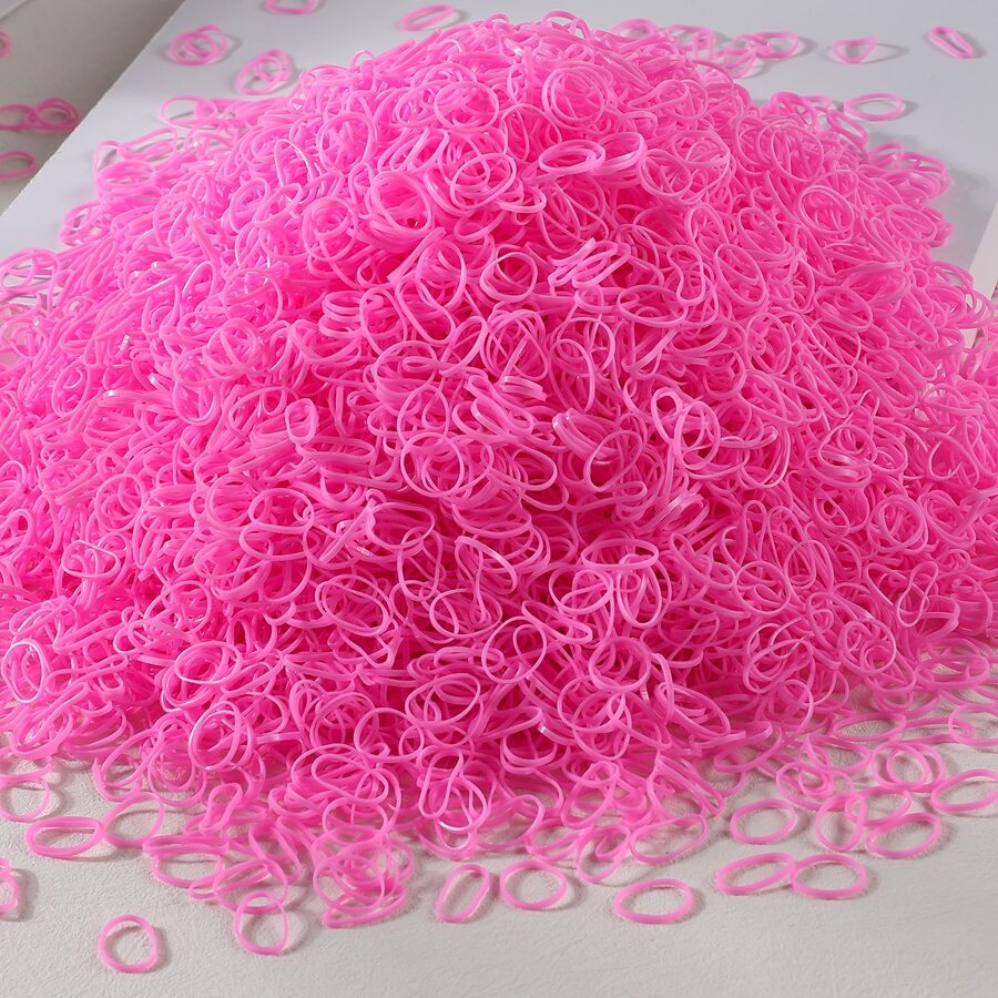 500pcs Girls' Mini Disposable Elastic Hair Ties Suitable For Daily Use - Pink - View 1