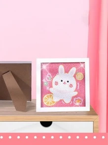 1入組卡通公主水鑽繪畫成套工具帶框架,創意DIY手工製作水鑽繪畫 - 藍色 - 查看 3