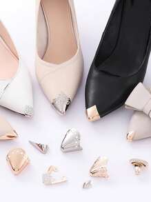 1 Par De Puntera Para Zapatos, Accesorios Metálicos Contra El Desgaste Para Protección De Zapatos De Punta - Plateado - Ver 4