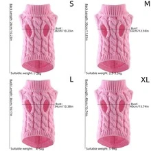 1件寵物狗高領針織毛衣外套,秋冬保暖套頭針織衣物 - 粉色 - 查看 6