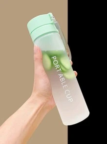 1 Pieza Gran Capacidad Botella De Agua Deportiva Para Exteriores Taza De Plástico Con Acabado Mate Y Correa Portátil - Verde - Ver 7