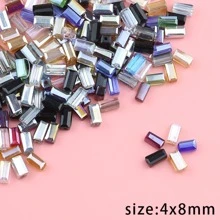 50入組4x8mm Ab色長方形玻璃水晶珠,可diy製作珠寶 - 1#混色 - 查看 5