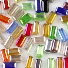 50入組4x8mm Ab色長方形玻璃水晶珠,可diy製作珠寶 - 1#混色 - 查看 1