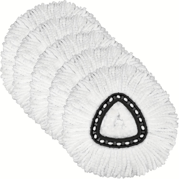 3/4/5/8/10 piezas Cabezal de repuesto para trapeador giratorio - compatible con O-Cedar, recambios de microfibra para una limpieza fácil y lavable a máquina - Blanco - Añade 11