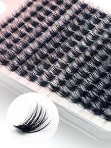 Cụm mi Nối mi Cụm mi tự nhiên Mi riêng lẻ D Curl 168 sợi Mi giả 9-16mm Cụm mi dày Mi riêng lẻ Cụm mi sử dụng tại nhà Cụm mi, Cụm mi, Lông mi riêng lẻ, Lông mi, Lông mi giả - màu đen - Xem 8