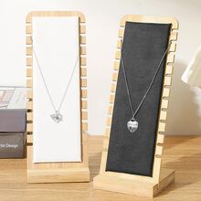 1pc Bamboo & Wood Jewelry Display Stand For Necklaces, Bracelets, Pendants, Ideal For Live Streaming Room, Jewelry Counter, Dressing Table Decoration - Black - View 5