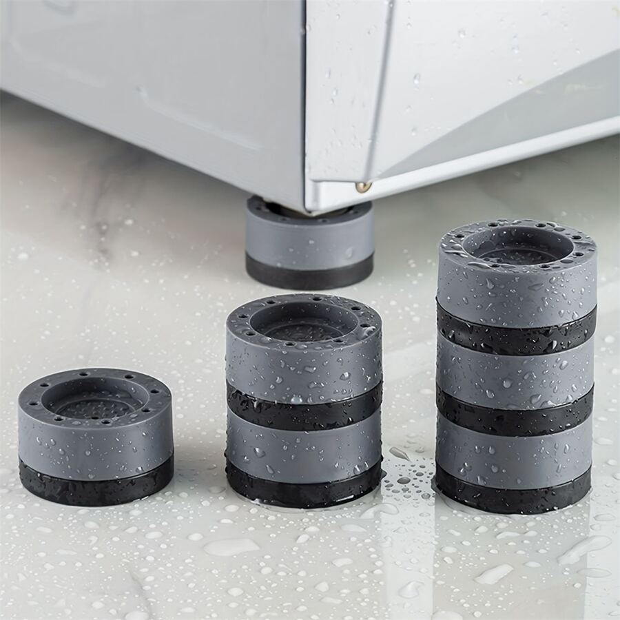 4入組洗衣機腳墊,保護洗衣間地板,提升洗衣機,防滑防震腳墊,冰箱底座架,防震緩衝墊 - 灰色 - 查看 1