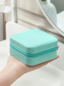 5pcs Travel Portable Pu Leather Jewelry Storage Box - Blue - View 4