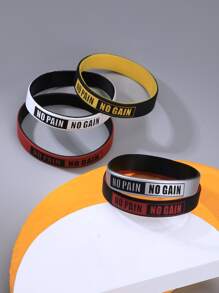 1 bộ Nam Truyền cảm hứng Nhiều màu Silicone Vòng tay - Nhiều màu - Xem 2