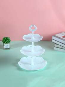 1pc Dessert Table Decor, Birthday Cake Stand, Dessert Display Rack, Birthday Wedding Decoration, Afternoon Tea Sweets - White - View 2