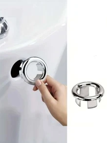 1pc Ceramic Sink Overflow Hole Decorative Cover Home Bathroom Decor Fall Decor Back To School - Silver - View 3