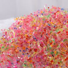 500Pcs Girls Colorful Mini Disposable Rubber Band Hair Ties Suitable For Daily Use - Multicolor - View 3