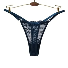 Yun Meng Ni 6pcs/Set Sexy See-Through Lace G-String Panties With Adjustable Waist, Mesh & Seamless T-Back Design Lingerie Panties For Women - Multicolor - View 10