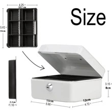 Cute Creative Portable Storage Box With Key Ring, Carrying Case For Home Documents, Jewelry Storage - White - View 4