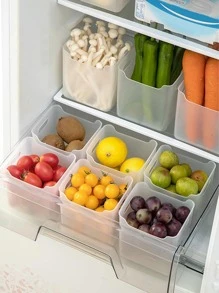 WORTHBUY 1pc Multi-functional Transparent Plastic Storage Box, Refrigerator Fresh-keeping Box For Fruits And Vegetables, Also Suitable For Kitchen And Restaurants