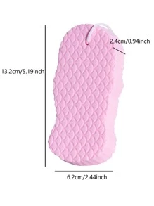 1pc Printed Bath Sponge Scrubber, Pink Soft Bath Sponge For Adults And Babies With No Skin Irritation Home Bathroom Decor Fall Decor Back To School - Pink - View 5