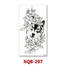 1 件防水临时纹身贴纸紫色粉色线条玫瑰花闪光纹身图腾心形身体艺术手臂假袖纹身女士 - 金色 - 查看 1