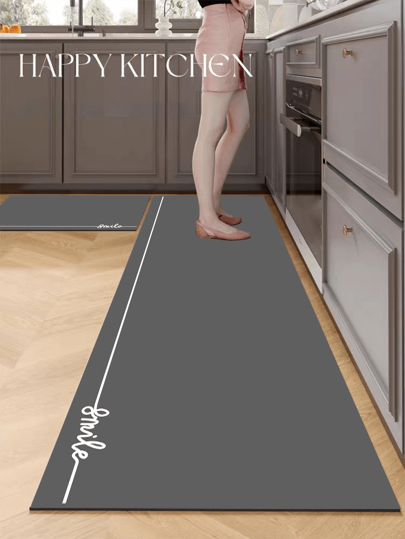 One Silicon Mud Kitchen Mat, High-End Linear Pattern Kitchen Floor Mat With Light Luxury Style, Cushioned & Anti-Fatigue Kitchen Rug, Water Absorbent Quick Drying Non-Slip Mat For Kitchen, Bathroom, Entrance, Laundry Room Etc.