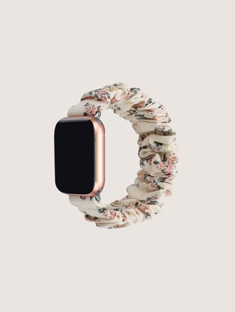 1 szt. Mleczno-biały damski pasek do włosów z kwiatkiem, kompatybilny z paskiem Apple Watch 49 mm 45 mm 44 mm 42 mm 40 mm 41 mm 38 mm, kompatybilny z Apple Watch Series Ultra/Se/8/7/6/5/4/3/2 Valentines