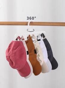 1入組多功能帽架衣架白色塑料掛帽收納架可旋轉帽收納