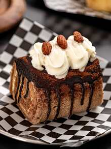 1套/100入黑白格子防油紙墊，廚房托盤，漢堡，薯條和麵包籃用，空氣炸鍋廚房免清洗紙，烤盤防油紙 - 黑與白 - 查看 3