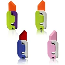 成人坐立不安玩具，3D 打印坐立不安刀玩具，EDC 坐立不安玩具感官玩具缓解焦虑压力玩具，非常适合 ADHD、ADD 和（1 件颜色随机） - 彩色 - 查看 4