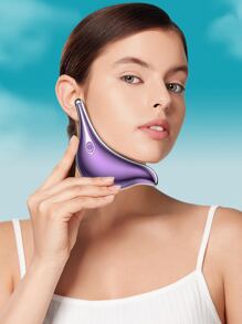 1入組可充電多功能按摩器適用於眼睛,臉部,領&肩膀帶振動&熱敷功能,帶Type C充電端口,協助眼霜 - 紫色 - 查看 3