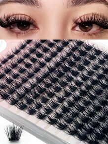 Cụm mi Nối mi Cụm mi tự nhiên Mi riêng lẻ D Curl 168 sợi Mi giả 9-16mm Cụm mi dày Mi riêng lẻ Cụm mi sử dụng tại nhà Cụm mi, Cụm mi, Lông mi riêng lẻ, Lông mi, Lông mi giả - màu đen - Xem 7
