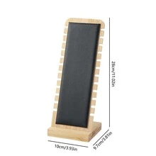 1pc Bamboo & Wood Jewelry Display Stand For Necklaces, Bracelets, Pendants, Ideal For Live Streaming Room, Jewelry Counter, Dressing Table Decoration - Black - View 2