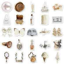 50 张白色 Ins 风格可爱涂鸦图案卡通动漫 Guka 儿童贴纸可爱时尚爱心涂鸦防水贴纸适用于笔记本电脑水瓶滑板手机 - 白色 - 查看 6