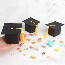 10入組畢業帽禮盒,甜點餅乾巧克力禮物用禮盒,適用於畢業典禮派對 - 黑色 - 查看 4