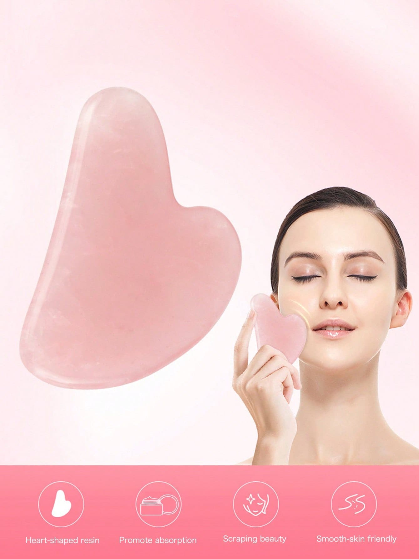 1pc mini heartshape gua sha board,Facial gua sha body massage tool to tighten the skin tool