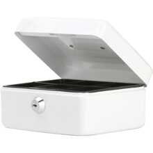 Cute Creative Portable Storage Box With Key Ring, Carrying Case For Home Documents, Jewelry Storage - White - View 3