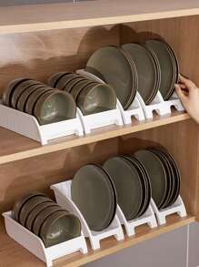 Thick Bowl & Dish Storage Rack, Multi-Function Draining Rack, Kitchen Display Shelf For Plates, Bowls, Cutlery (Narrow:M, Wide:L, Horizontal:XL) - White - View 10