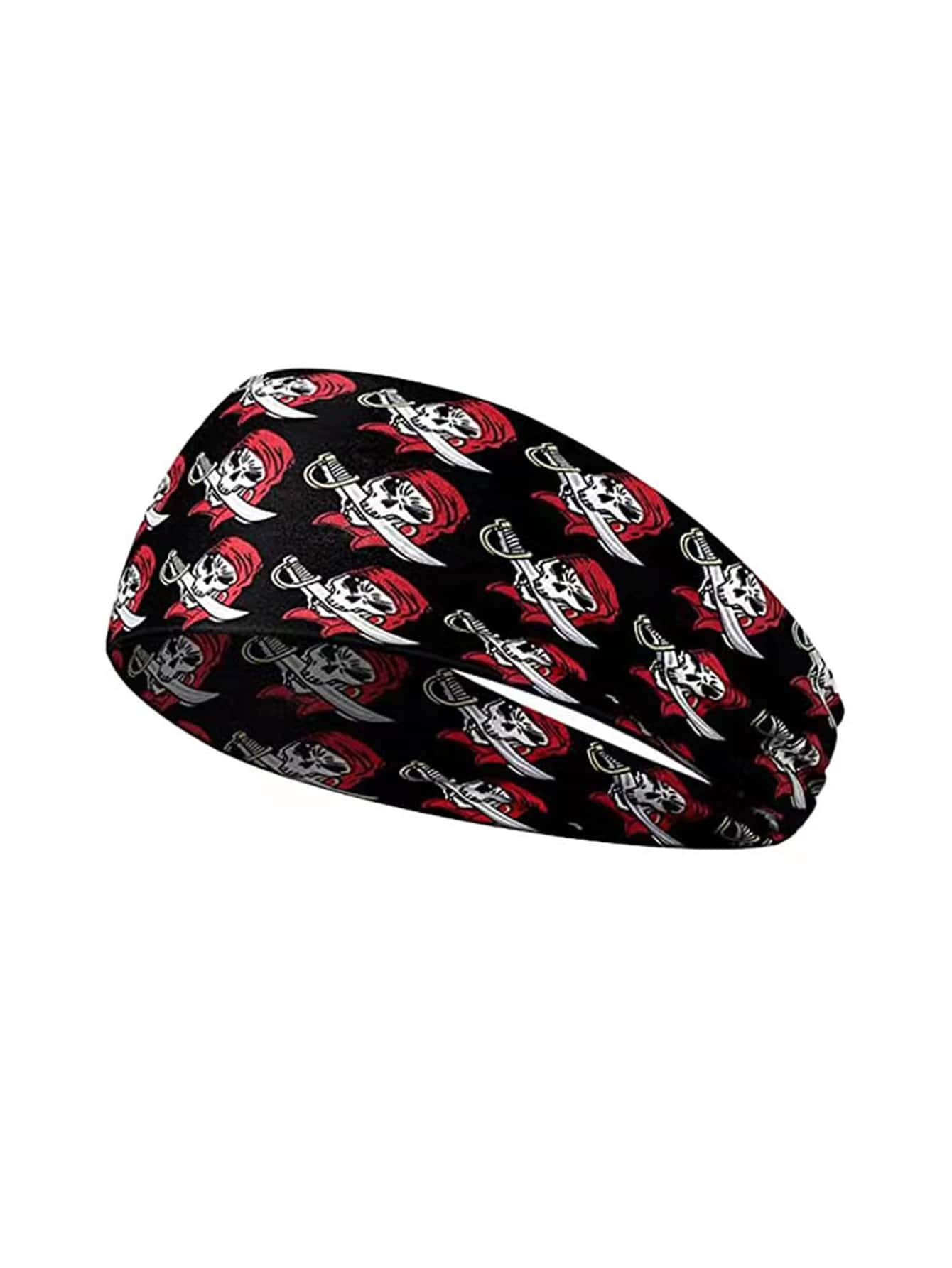 1pc Unisex Red Pirate Pattern Polyester Headband Festival Headwear Halloween - Multicolor - View 1