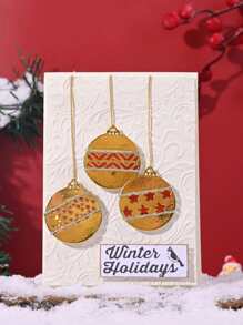 1入組聖誕裝飾物球圖案DIY切割模具