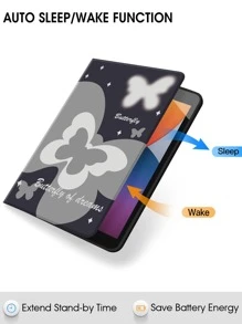 Butterfly Pattern Case Compatible With IPad 9th/8th/7th Generation,With Auto Wake/Sleep - Multicolor - View 4