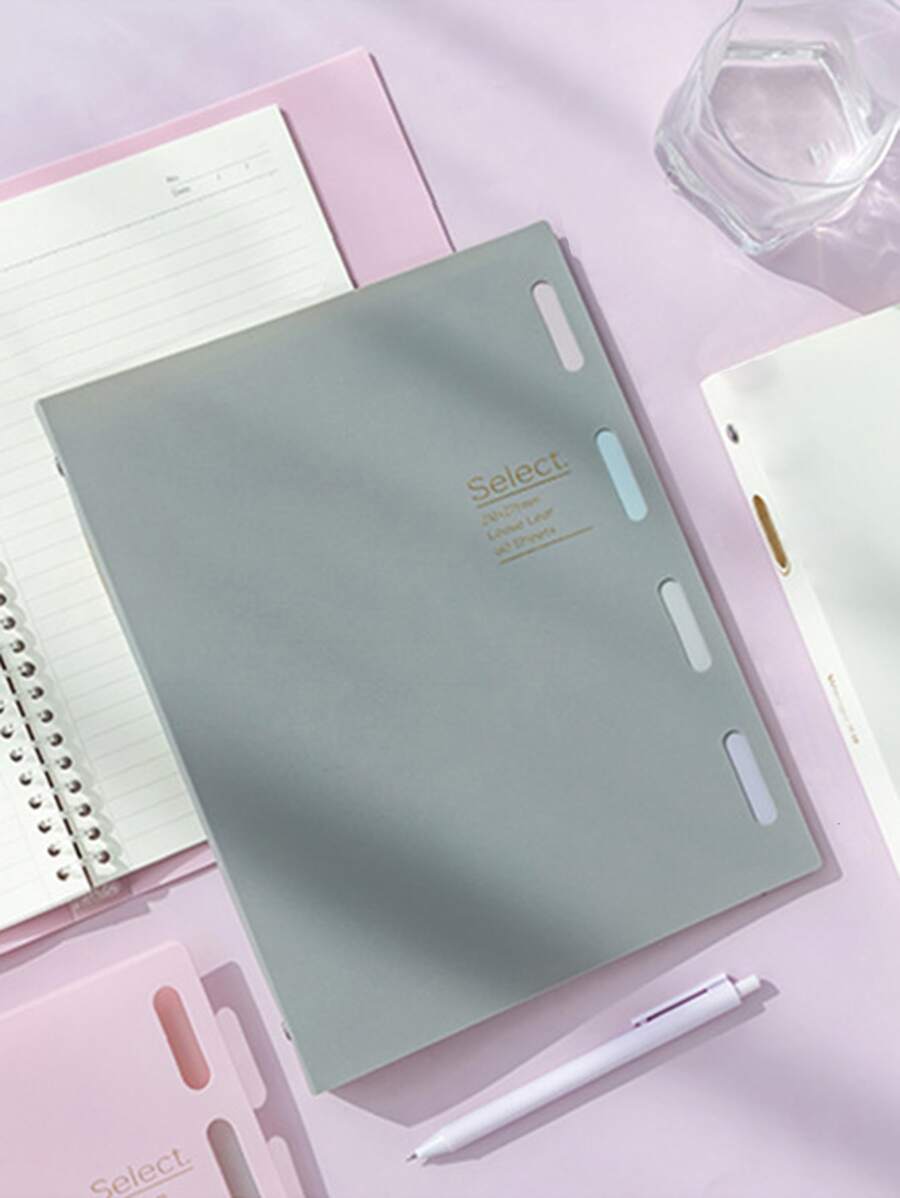 Wengu 20-hole A5 Detachable Loose-leaf Notebook, 26-hole B5/60 Sheets Hollow-out Business 1pc Simple Wholesale Notebook - Grey - View 1